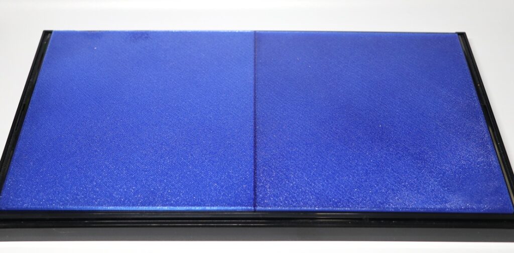 Transparent PETG water surface sheets arranged inside a display case