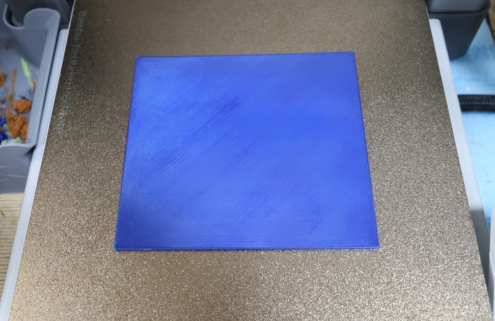 Transparent PETG water surface sheet printed on a textured build plate