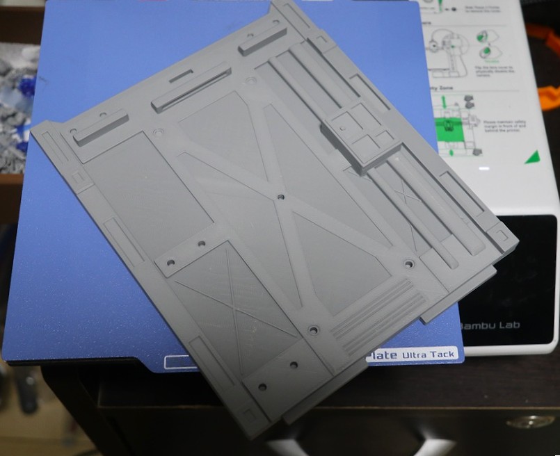 Large PLA diorama base wall released cleanly from a flexed Bambu Lab Cool Plate