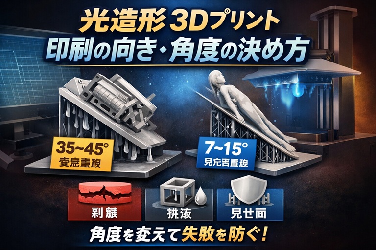 光造形（レジン方式）「印刷の向き・角度」決め方：失敗を減らす判断手順