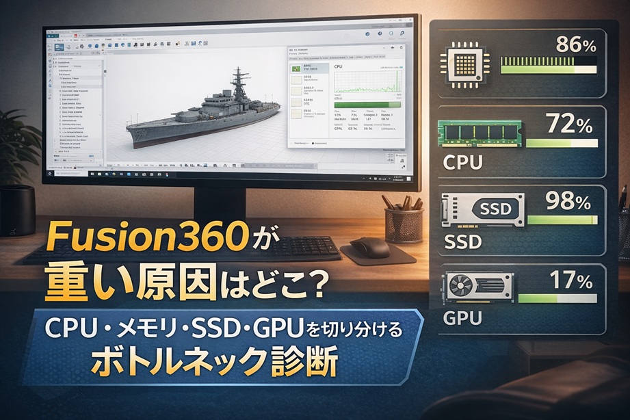 Fusion360が重い原因はどこ？CPU・メモリ・SSD・GPUを切り分けるボトルネック診断