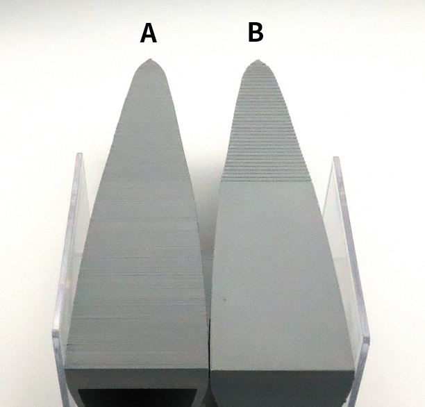 FDMプリント実例：同じ条件でも、印刷の向きで“ディテール”が崩れる