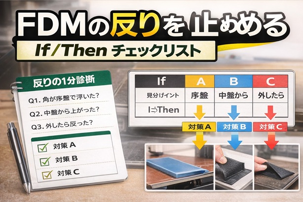 FDMの反り（Warping）トラブル対策：症状ごとチェックリスト【PLA/PETG対応】