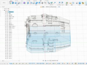 Fusion 360 sketch setup for layered cross-sections to build a rotating torpedo launcher base.