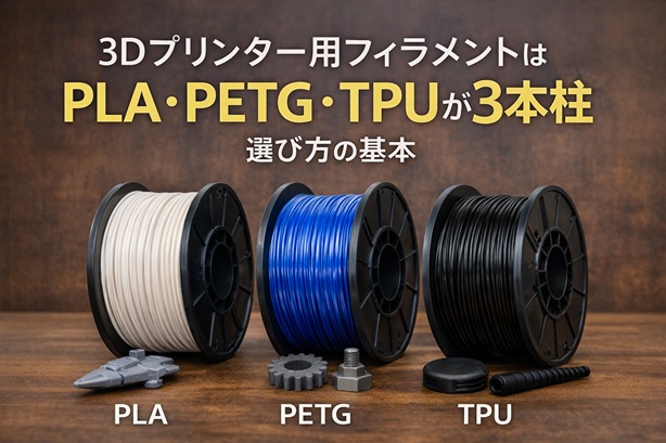 3Dプリンター用フィラメントはPLA・PETG・TPUが3本柱｜選び方の基本