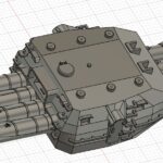 Finished rotating torpedo launcher model (Yukikaze build) designed for movable traversal.(Destroyer Yukikaze)