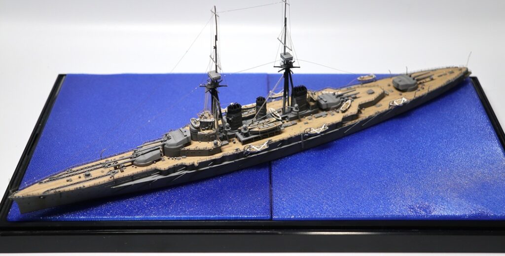 Kongo ship model displayed on a transparent PETG water surface sheet