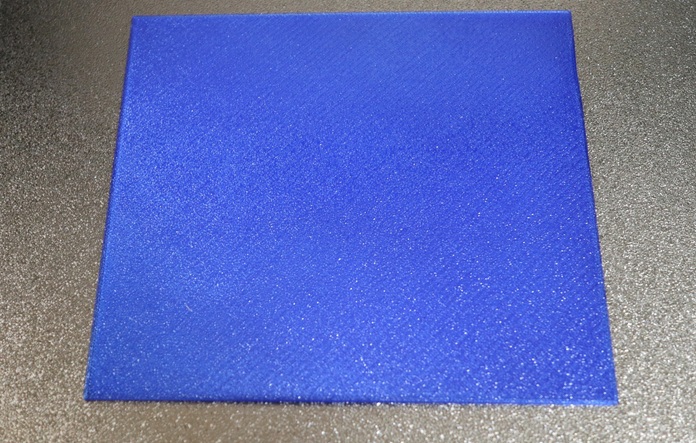 Close-up of a transparent PETG water surface sheet with transferred texture