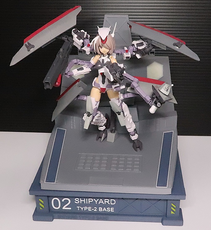Custom display base designed for a Frame Arms Girl Kongo model